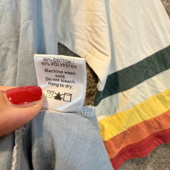 Camp Collection Dream Weaver Retro Charlie Tee T Shirt Rainbow Bell Sleeves L - Picture 7 of 8